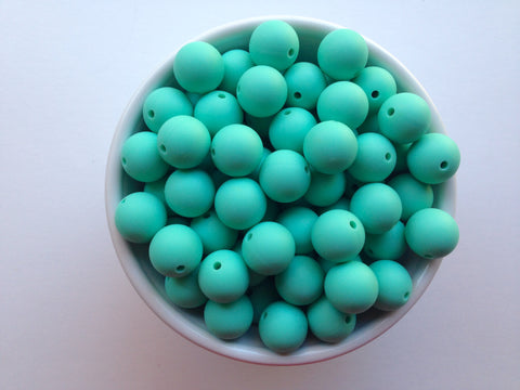 15mm Light Turquoise Silicone Beads