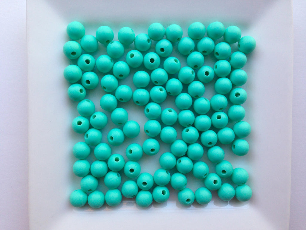 9mm Light Turquoise Silicone Beads