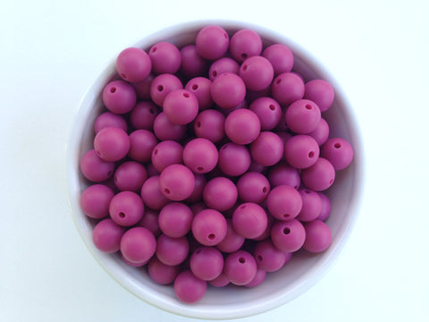 12mm French Plum Silicone Beads