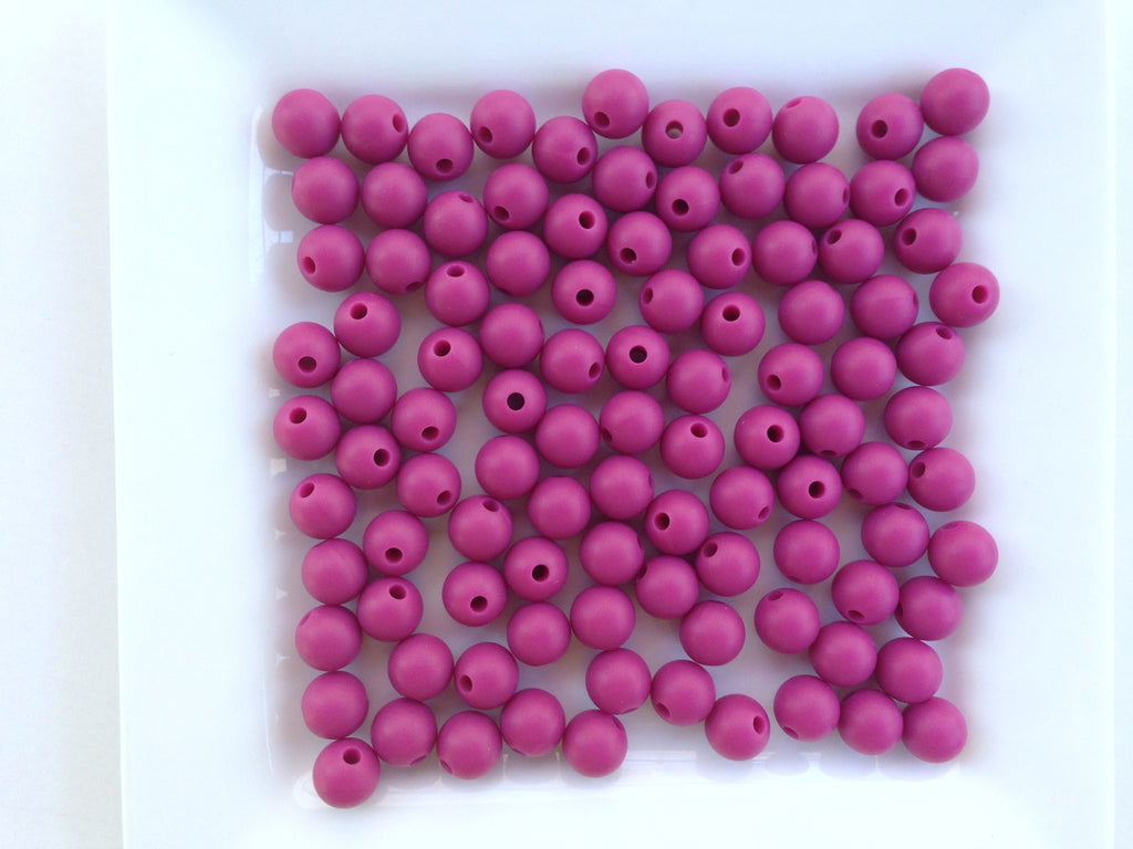 9mm French Plum Silicone Beads