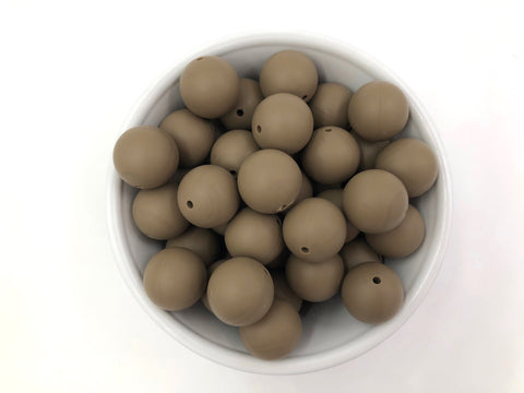 19mm Cappuccino Silicone Beads