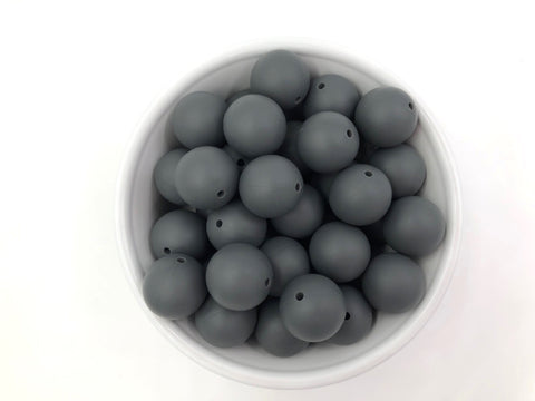 19mm Charcoal Gray Silicone Beads
