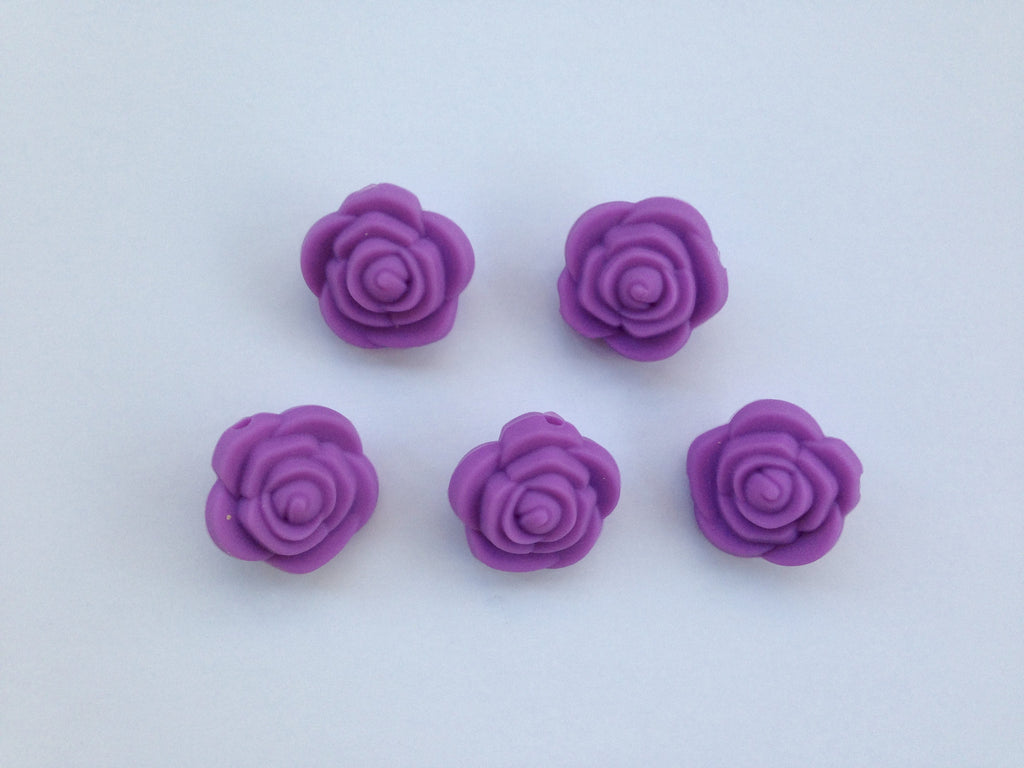 Lavender Purple Mini Silicone Rose Flower Beads – USA Silicone Bead Supply  Princess Bead Supply