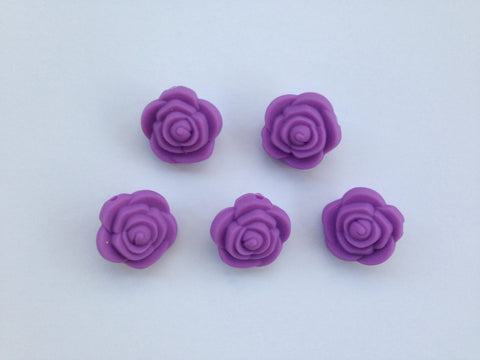 Lavender Purple Mini Silicone Rose Flower Beads