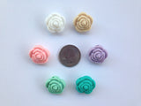 Light Gray Mini Silicone Rose Flower Beads