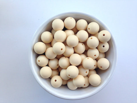 15mm Beige Silicone Beads