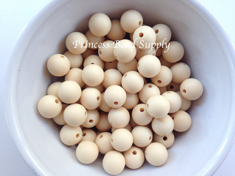 12mm Beige Silicone Beads