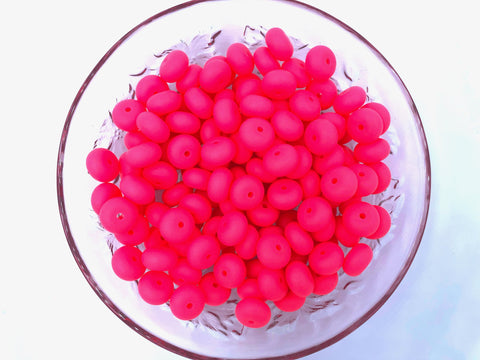 Shocking Pink Mini Abacus Silicone Beads