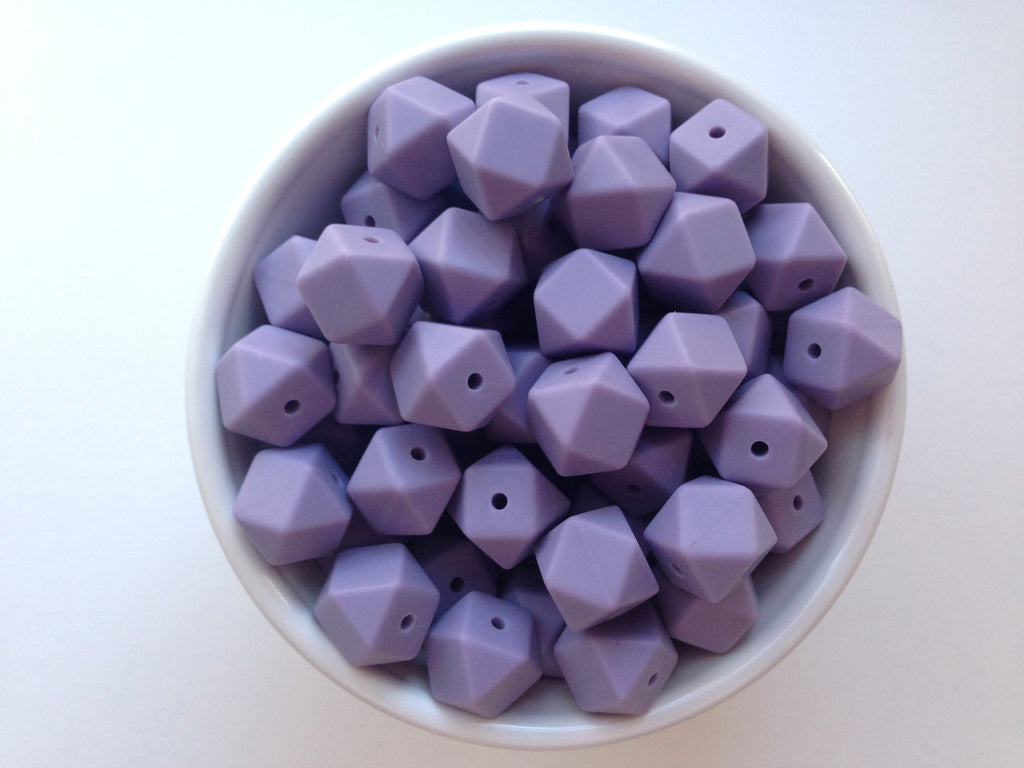 14mm Tropical Lilac Mini Hexagon Silicone Beads