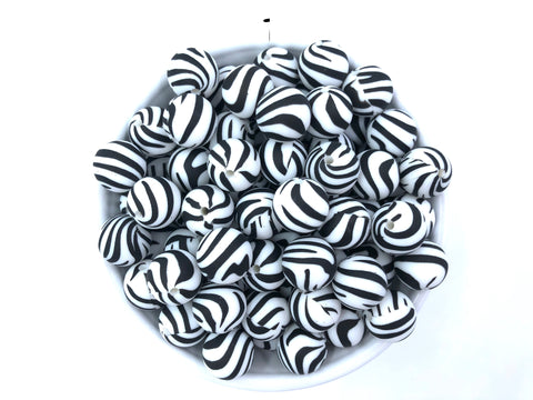 Zebra Silicone Beads-15mm