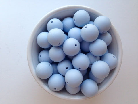 19mm Baby Blue Silicone Beads