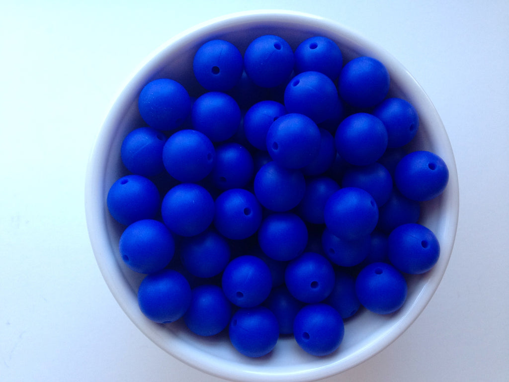 15mm Royal Blue Silicone Beads
