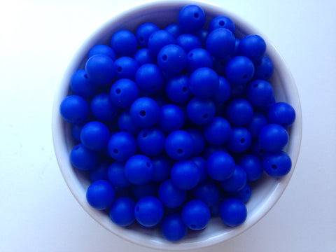 12mm Royal Blue Silicone Beads