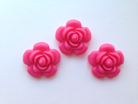 40mm Light Hot Pink Silicone Flower Bead
