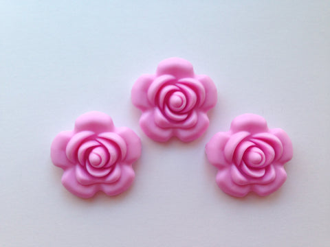 40mm Light Pink Silicone Flower Bead