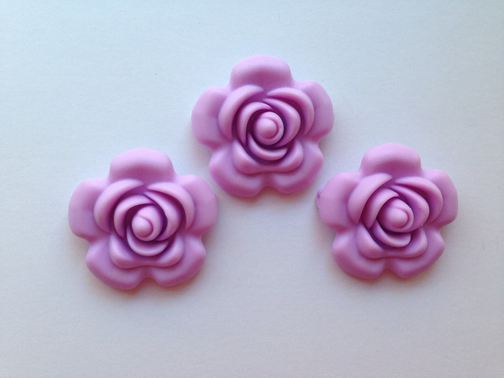 40mm Sweet Lilac Silicone Flower Bead