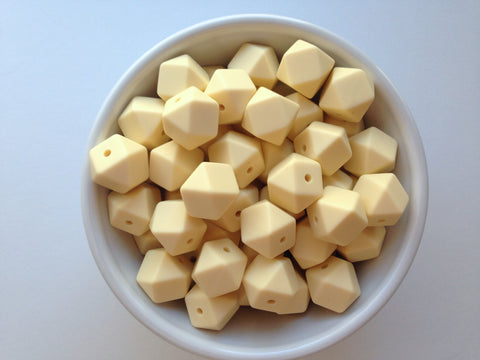 14mm Vanilla Mini Hexagon Silicone Beads