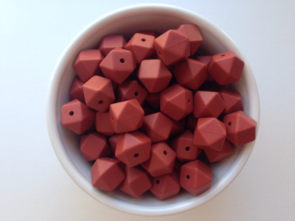 14mm Velvet Clay Mini Hexagon Silicone Beads