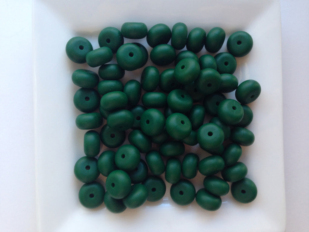 Forest Green Mini Abacus Silicone Beads