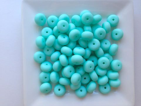Aqua Mini Abacus Silicone Beads