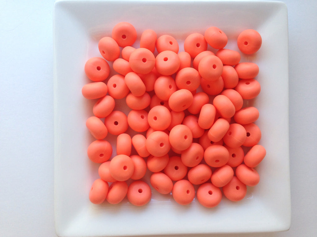 Salmon Mini Abacus Silicone Beads