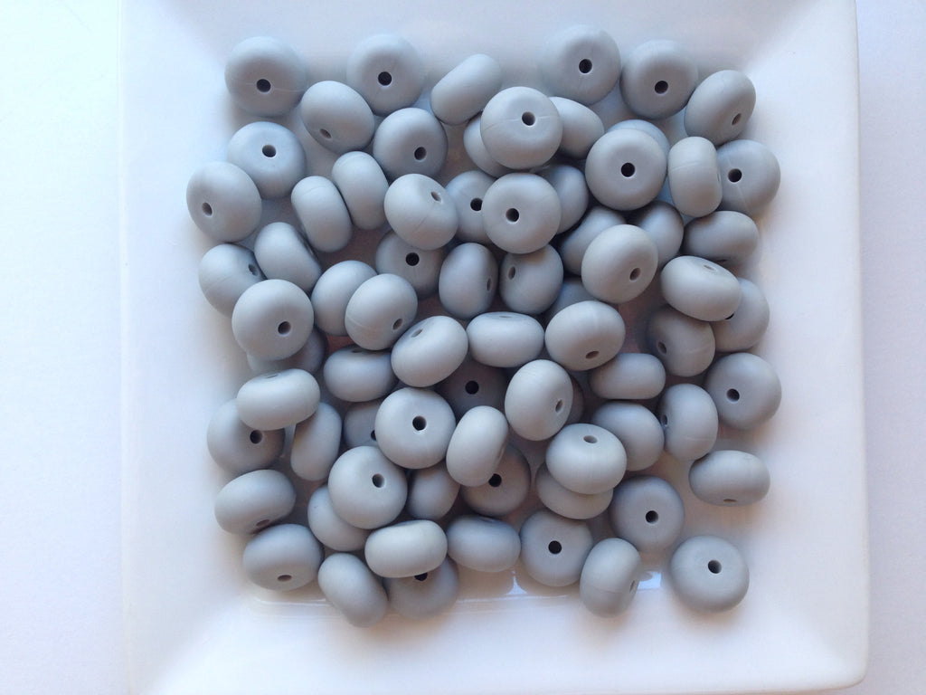 Light Gray Mini Abacus Silicone Beads