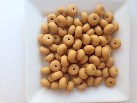 Mustard Mini Abacus Silicone Beads