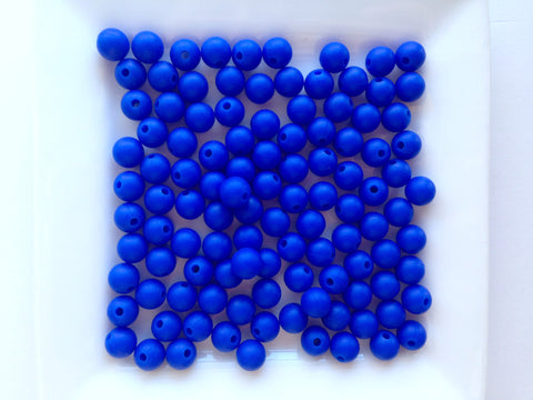 9mm Royal Blue Silicone  Beads