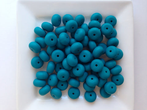 Teal Blue Mini Abacus Silicone Beads
