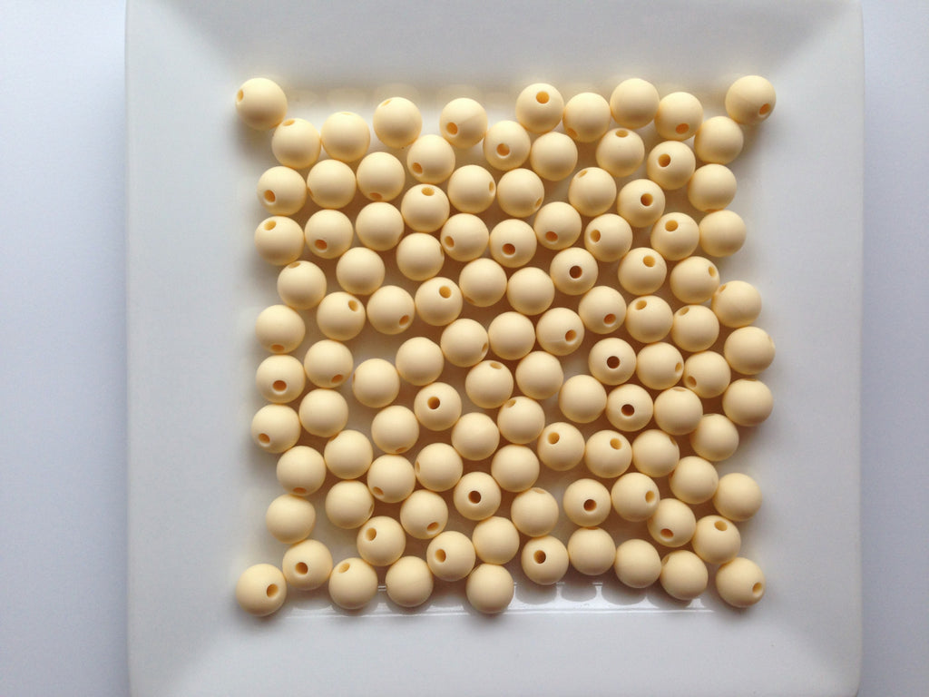 9mm Vanilla Silicone Beads