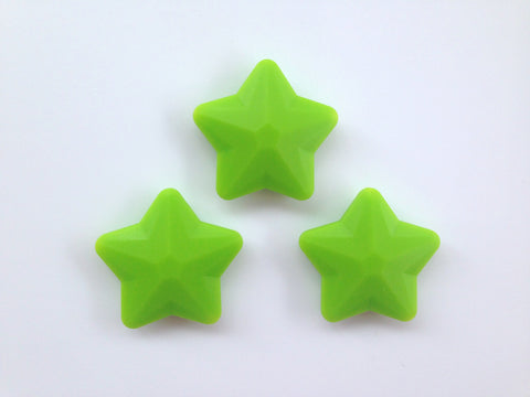 Green Faceted Star Silicone Bead