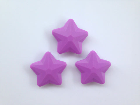 Lavender Purple Faceted Star Silicone Bead