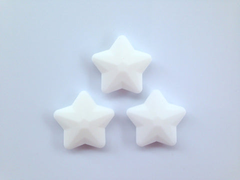 White Faceted Star Silicone Bead