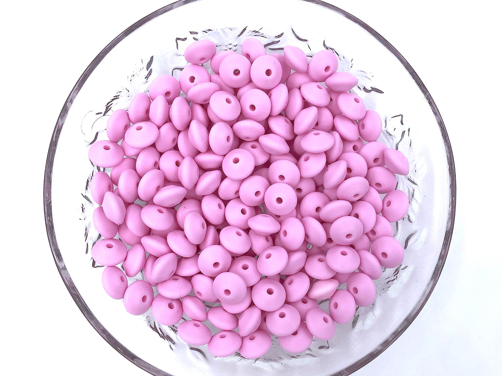 Light Pink Saucer Silicone Beads