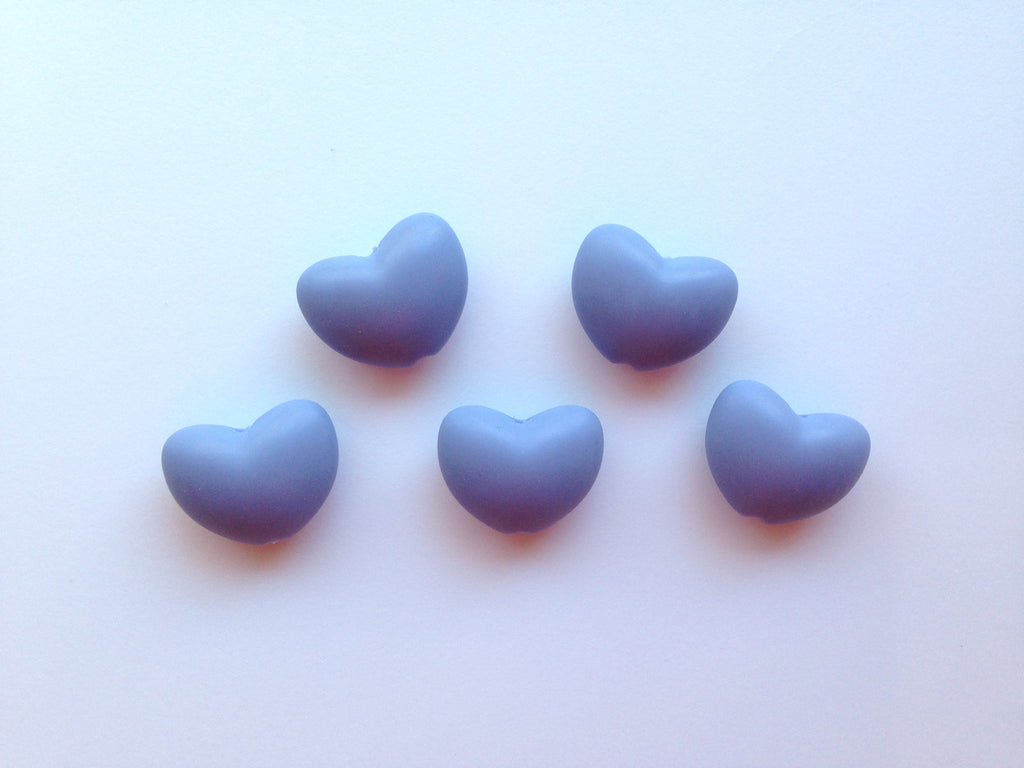 Tranquility Blue Heart Silicone Beads