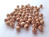 12mm Natural BEECH Wood Round Beads