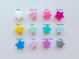 5 White Mini Star Silicone Beads