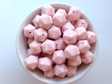 14mm Powder Pink Mini Icosahedron Silicone Beads
