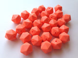 14mm Salmon Mini Icosahedron Silicone Beads