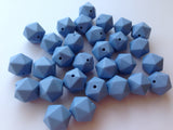 14mm Powder Blue Mini Icosahedron Silicone Beads