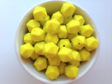14mm Lemon Yellow Mini Icosahedron Silicone Beads