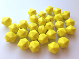14mm Lemon Yellow Mini Icosahedron Silicone Beads