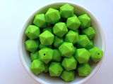 14mm Green Mini Icosahedron Silicone Beads