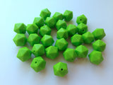 14mm Green Mini Icosahedron Silicone Beads