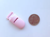 Baby Pink Plastic Pacifier Clips