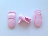 Baby Pink Plastic Pacifier Clips