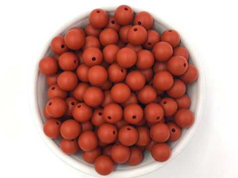 12mm Rust Silicone Beads