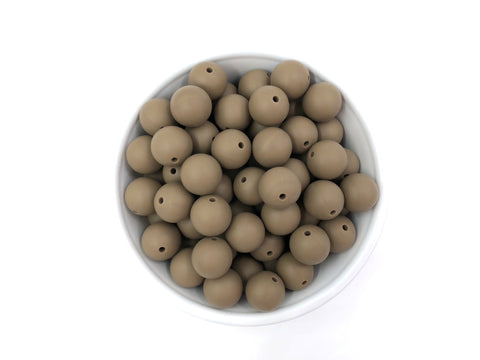 15mm Cappuccino Silicone Beads