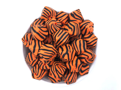 Tiger Hexagon Silicone Beads--17mm