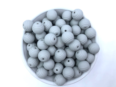 15mm Light Gray Silicone Beehive Beads